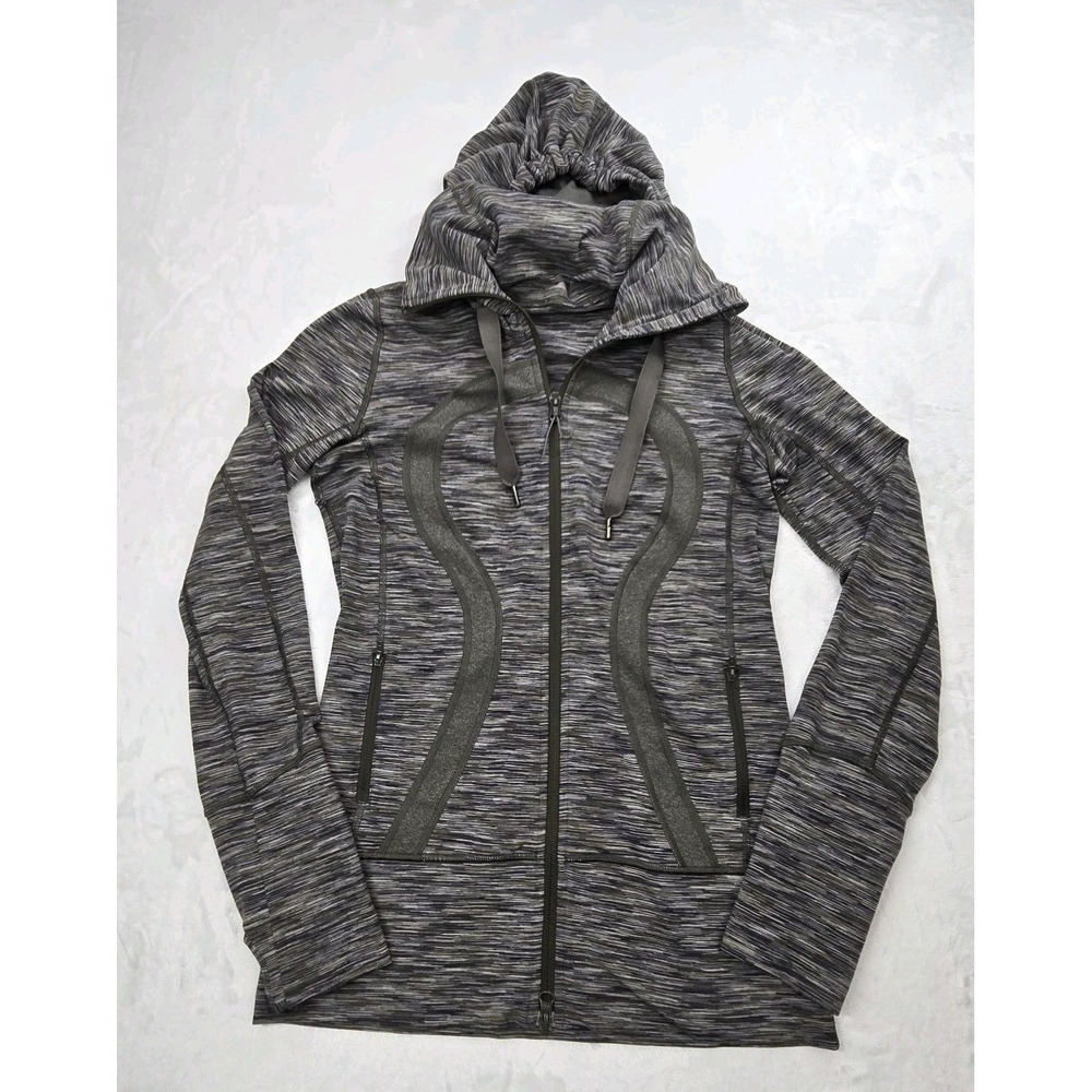 Lululemon Womens Size 6 Stride Jacket Hoodie Full-Zip Wren‎ Space Dye READ